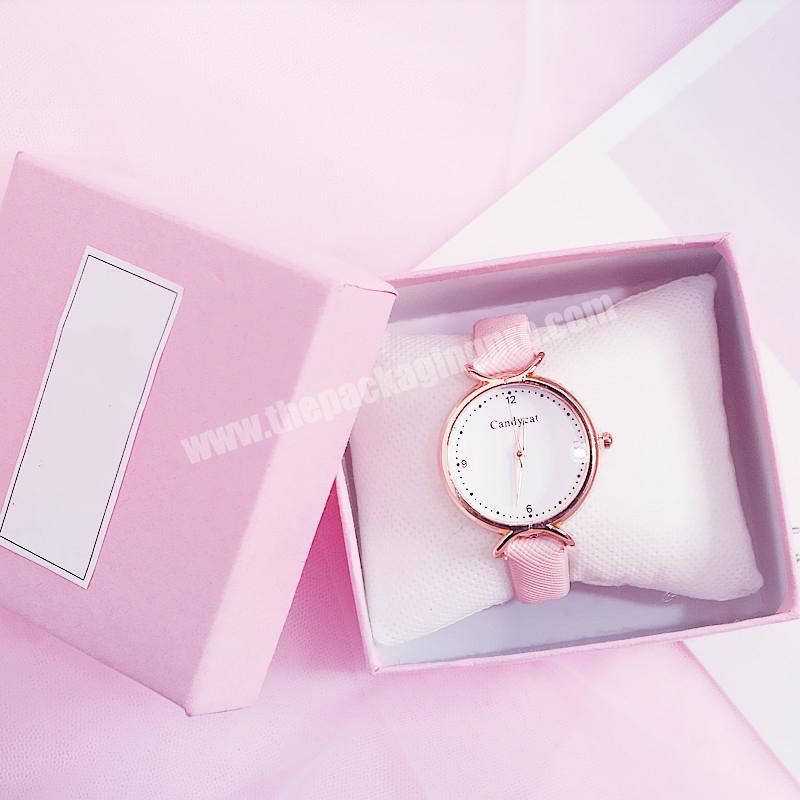 Watch Box Luxury High Quality Custom Logo Pink Cardboard Paper Gift Packaging New Design Box