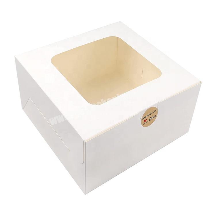 White Bakery Boxes with Window Birthday Cake Box for Pastries Cookies Pie Cupcakes pasteleria