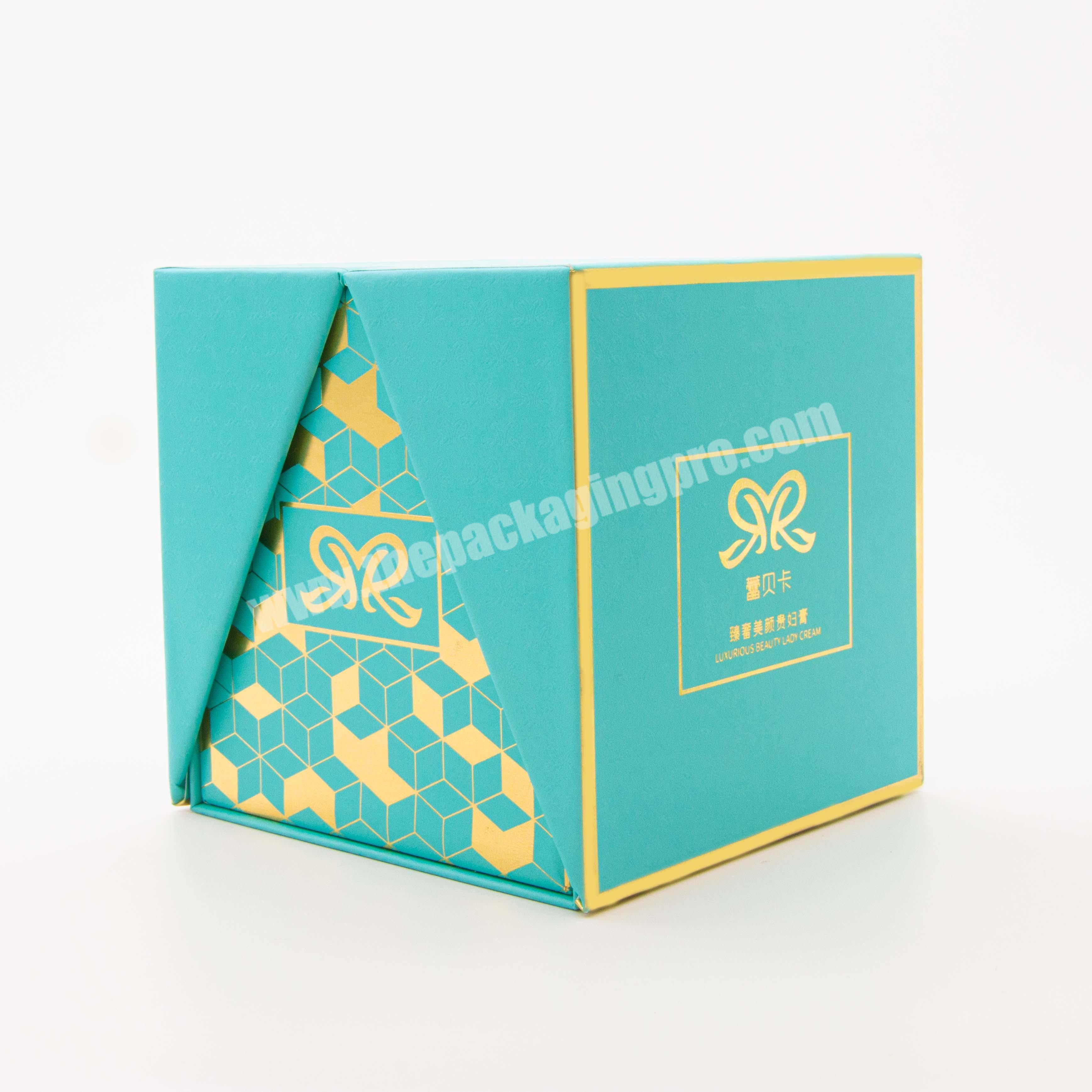 Wholesale Custom Cosmetic Perfume Gift With Ribbon Double Door Opening Packaging Box
