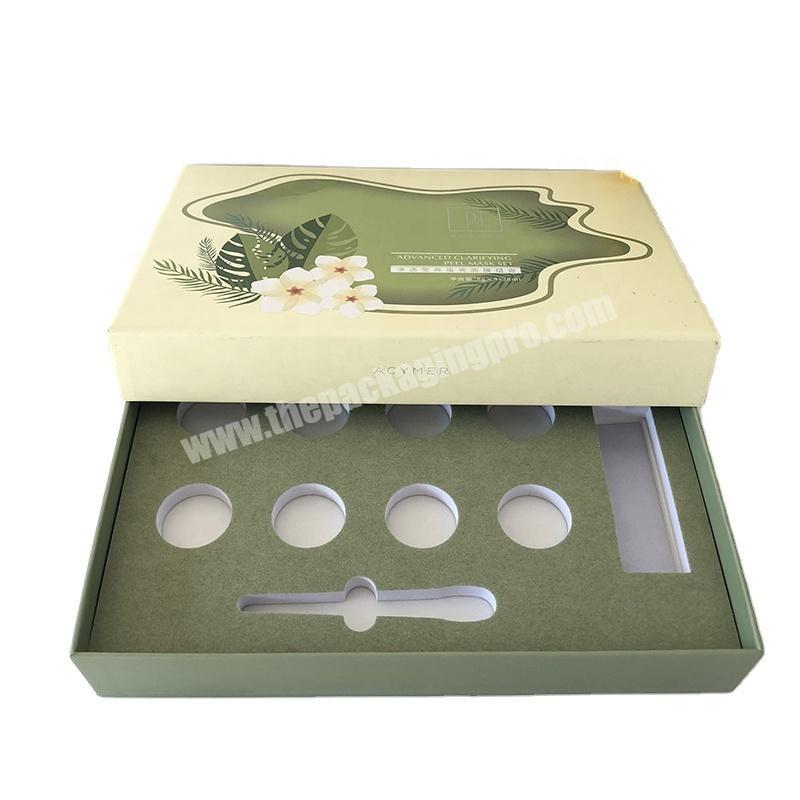 Wholesale Custom Green Luxury Hamper Cosmetic Gift Box Skin Care Packaging Box With EVA