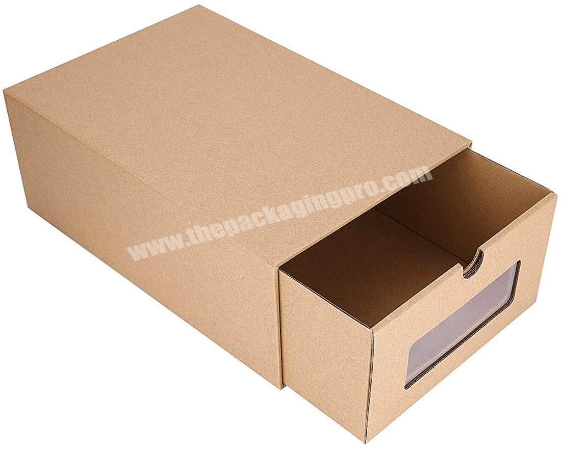Wholesale Custom Logo Print Packaging Recycle Cardboard Box With Window For Shoes