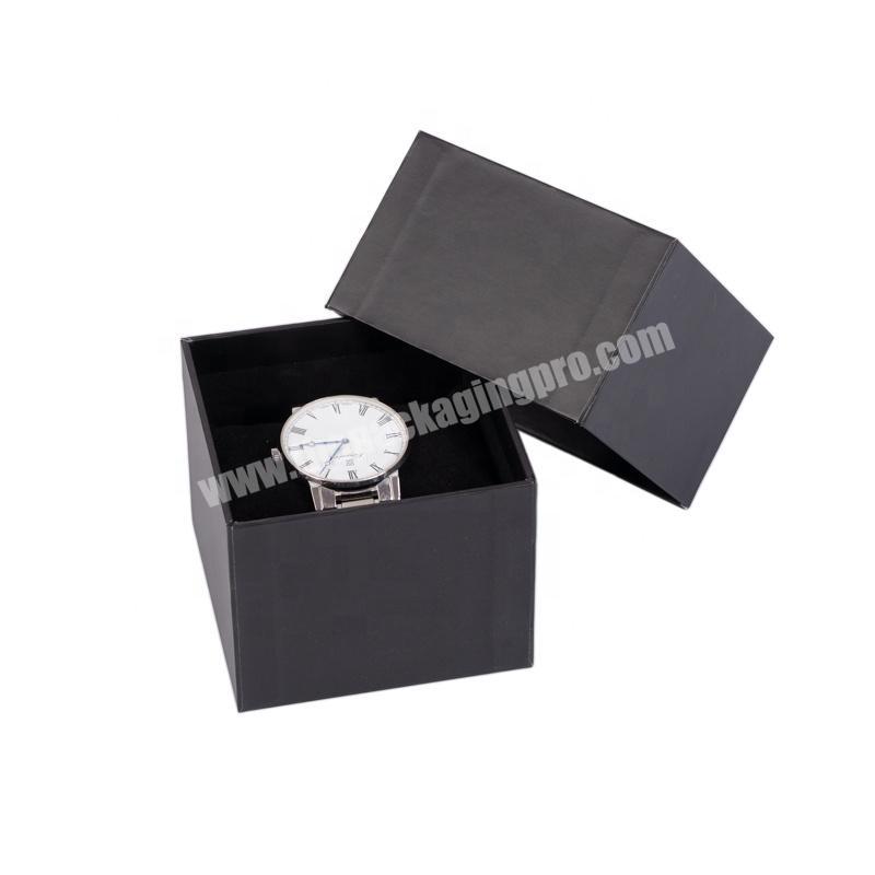 Wholesale Eco Friendly Custom Logo Luxury LeatherPaper Gift Display Packaging Storage Black Watch Gift Box.
