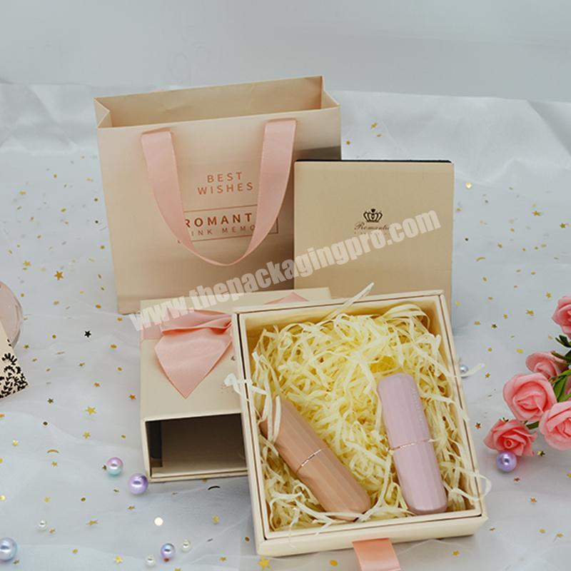 Wholesale Pink Exquisite Luxury Paper Creative Packaging Box High Quality With Ribbon Opening For Nail Jewelry Gift Packaging
