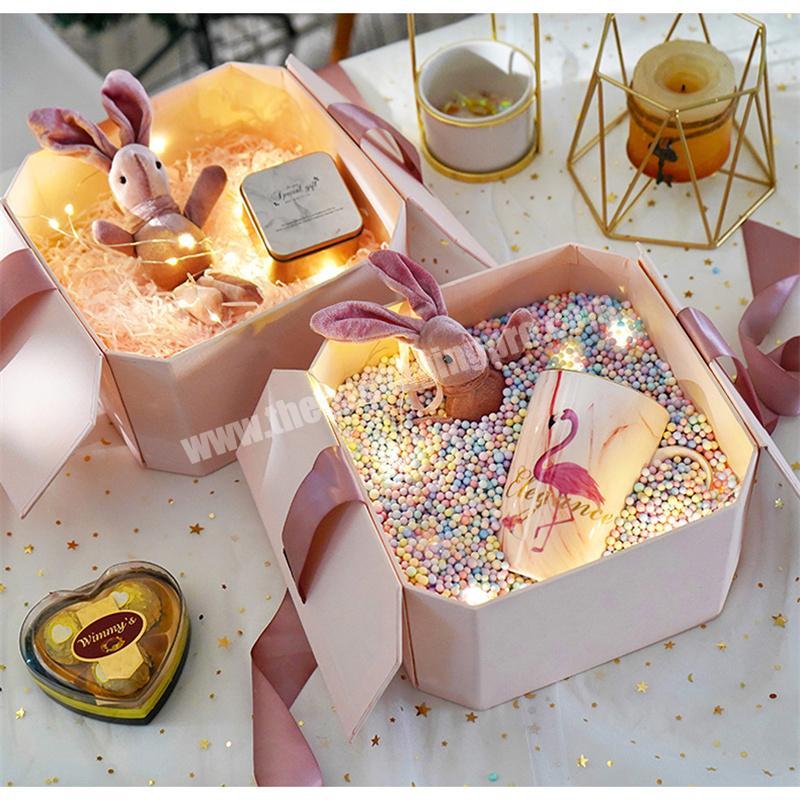 Wholesale Rigid Packaging Gift Cosmetic Box Custom Print Luxury Cardboard with Ribbon Body cream