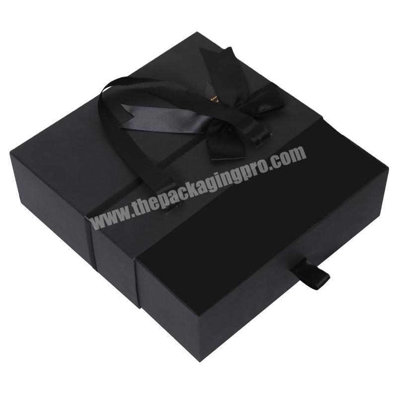 Wholesales Custom Size Printed Logo Drawer Box Black Gift Luxury Box For Cosmetic Skin Care