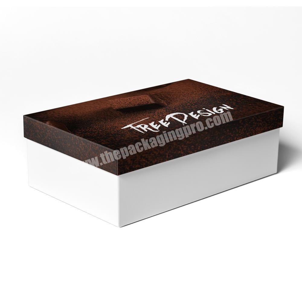 wholesale custom logo printing lid and bottom rigid paper eco clothes packaging box