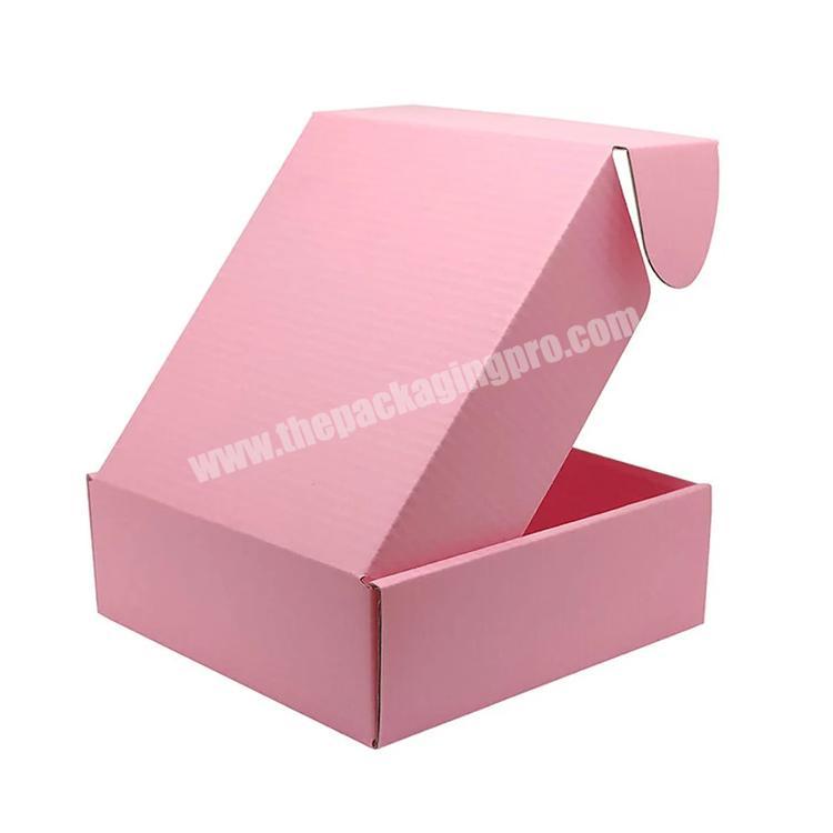 Custom Colored Boxes Logo Packaging Pink Cardboard Printed Eco Clothing Poly Cosmetic Flat Small pink Mailer Box