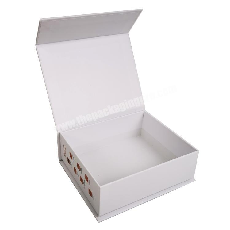 Custom LOGO Matte white Cardboard Book Shape Style Magnetic box  Closure white magnetic box