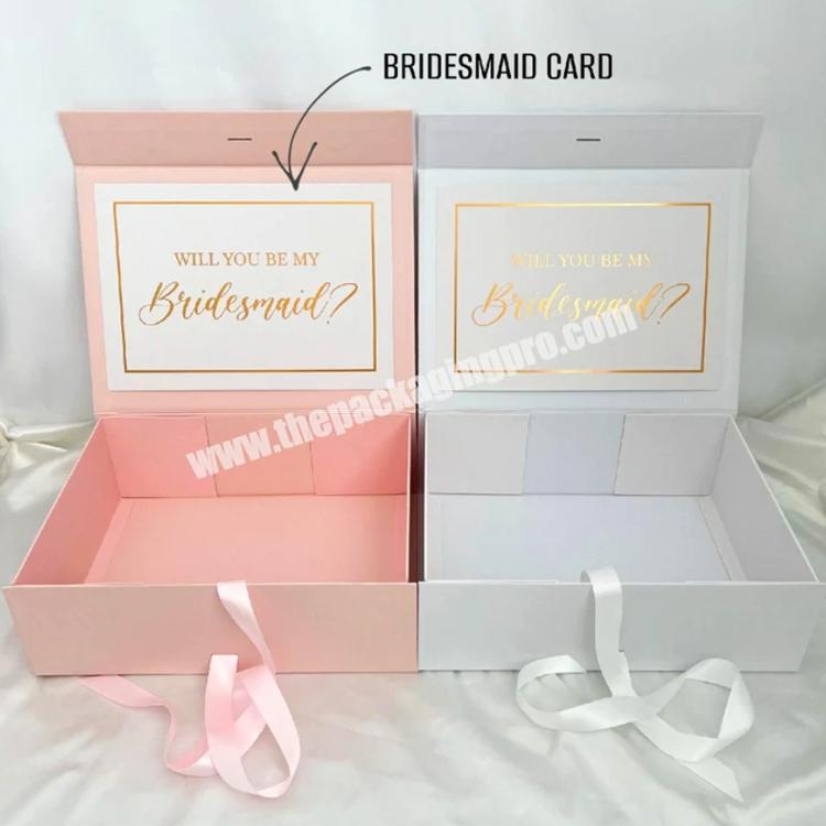 Custom luxury pink magnet flap clothing paper box foldable magnetic closure gift boxes pink gift box