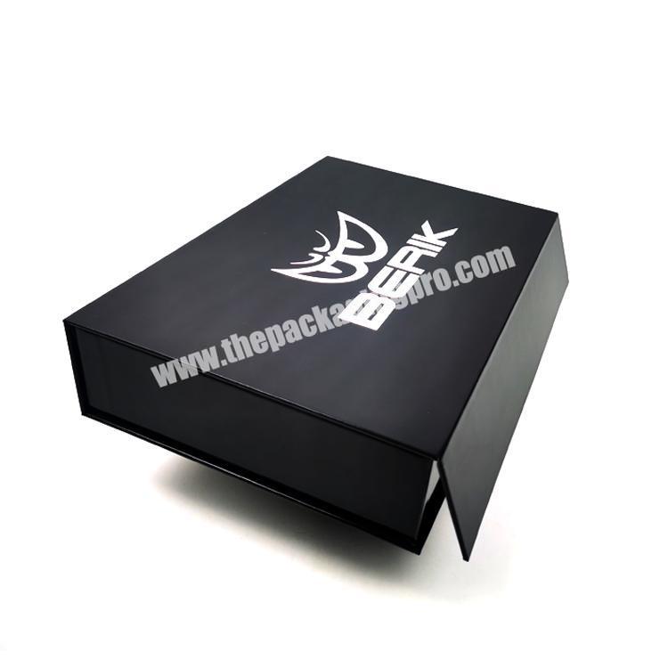 Customized black packaging cardboard box with lid Personalised foldable Magnetic Gift Box with logo
