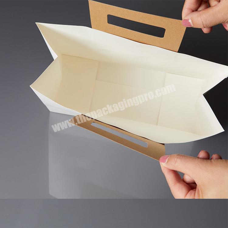 Factory Custom Recyclable Disposable Kraft Paper Packing Bag Take Away Shoes Clothes Carrier Bag