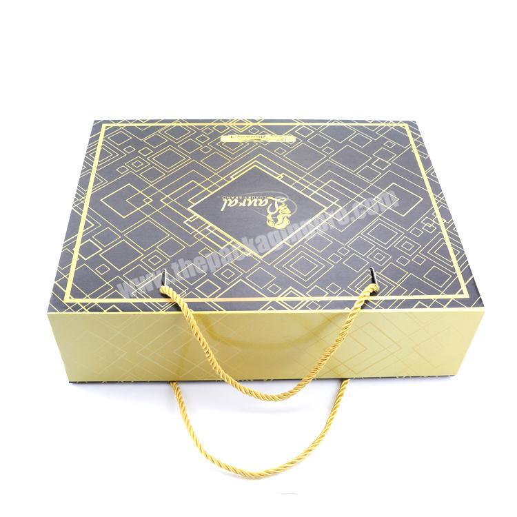 Glossy lamination custom cardboard box high end decoration packaging paper box luxury book-shaped box with handle