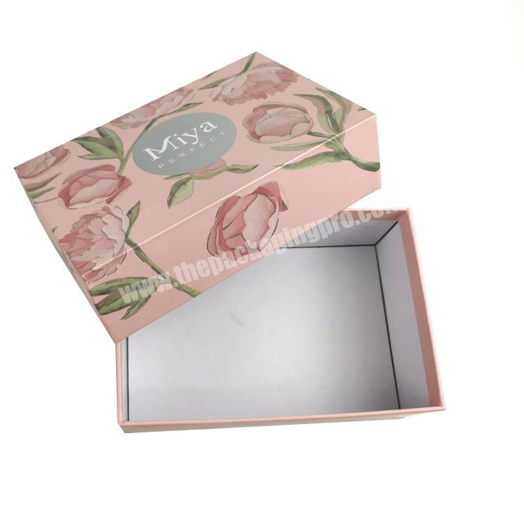 High Quality Flower Custom Logo Hot Stamping Printing Paper Box With Lid For Eye Cream