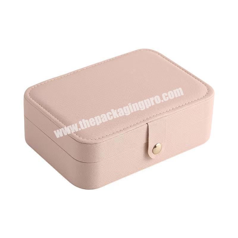 Hot Selling Double Layer Large Capacity PU Leather Jewelry Box Necklace Gift Box Multi-color Portable Box for Jewelry Set