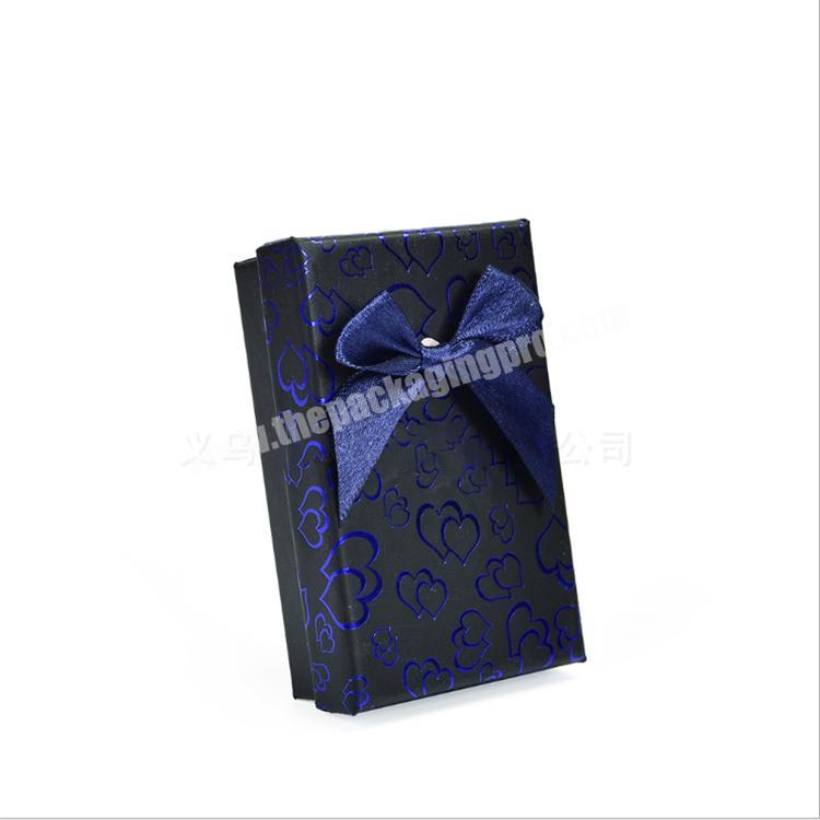 Hot sale custom Logo Luxury Jewelry Dark Blue Stain Printed Flat Paper Box for Gift