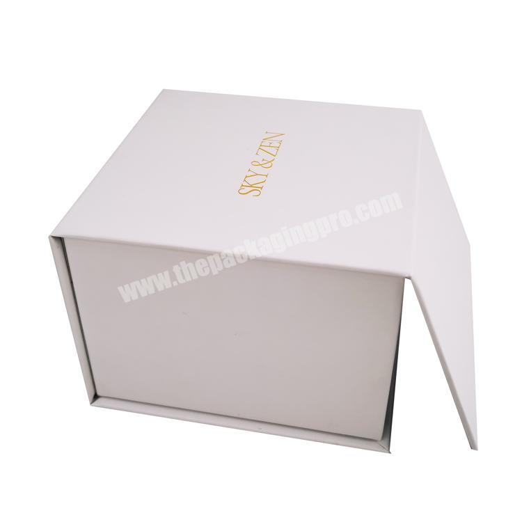 Hot sale hot stamping book shape magnetic box white color printed gift paper box custom logo printed skincare box