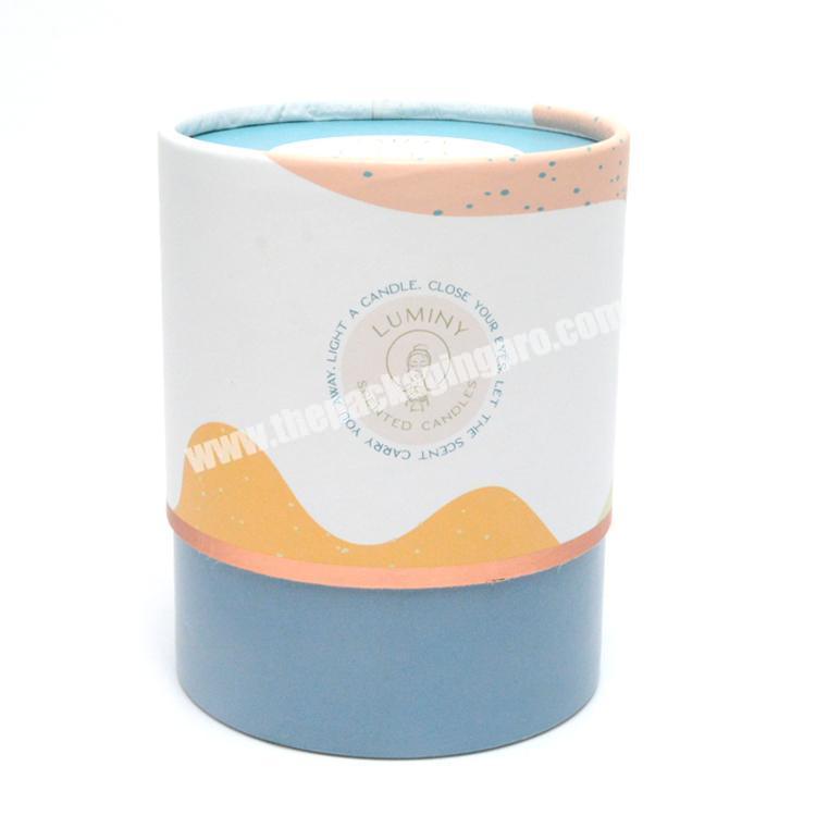 Packaging With candle Jar Luxury Black Kraft custom Logo Lid Paper Package color Round Tube Cylinder Candle Gift Box