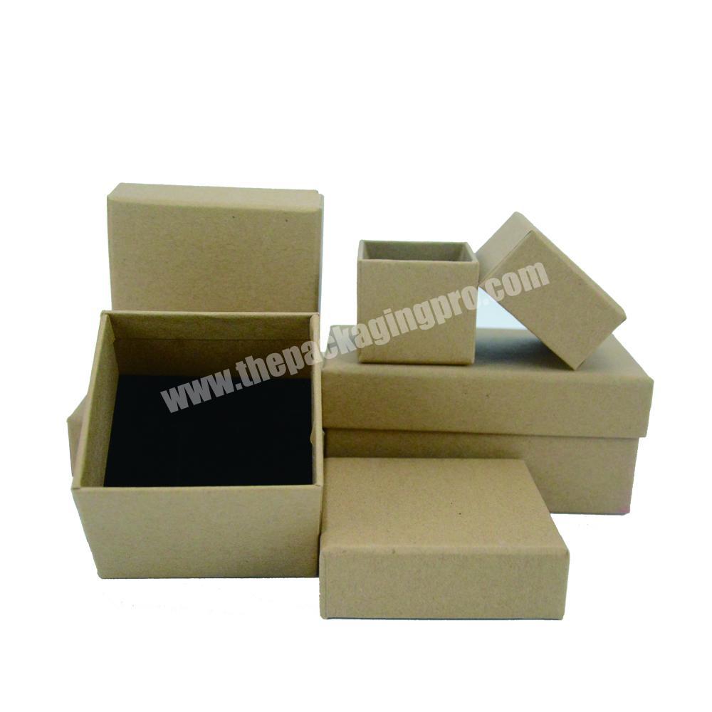 Personalized eco-friendly paper box ring necklace bracelet packaging brown kraft box custom logo lid and base cardboard gift box
