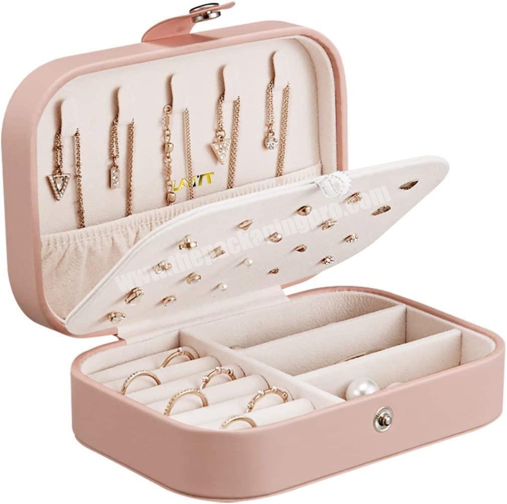 Wholesale Luxury Pu Travel Jewelry Organizer Case Leather Mini Travel Jewelry Boxes