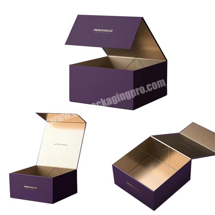 Wholesale price luxury paper box skin care cardboard packaging gift box custom purple magnetic box