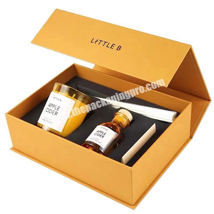 custom magnetic cardboard candle box packaging personalized luxury reed diffuser and candle box