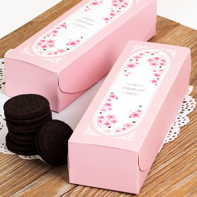 20PCS Pink Gift Box Paper Carton Macaron Gift Box Packaging For Cookie Chocolate Packing Box Wedding Favors Candy Boxes
