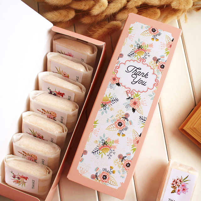 21.5*6.8*4cm 10pcs bloom flower paper box as Macaron Chocolate cookie Christmas Birthday Party Gifts Packaging
