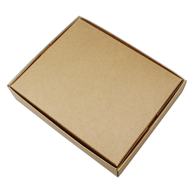 22*9+4.5cm Vintage Brown Kraft Paper Box With Lid Gift Craft Jewelry Party Packing Boxes Retail Cardboard Pearl Necklace Package