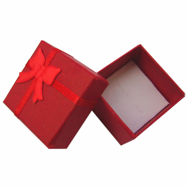 24pcs Ring Earring Square Gift Storage Case Box Rose Flower Paper Cardboard