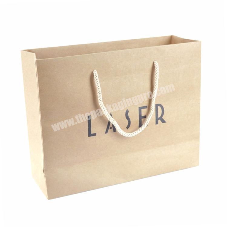 250 GSM with custom logo print rope handle brown kraft paper bags for shoes