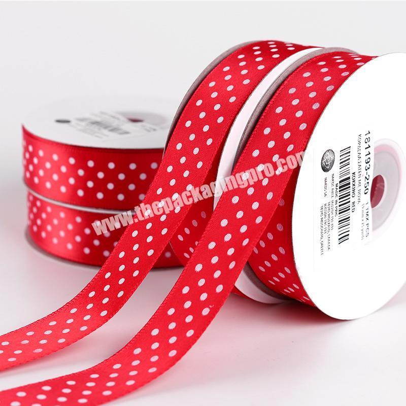 2.5cm Red satin ribbon Custom Logo