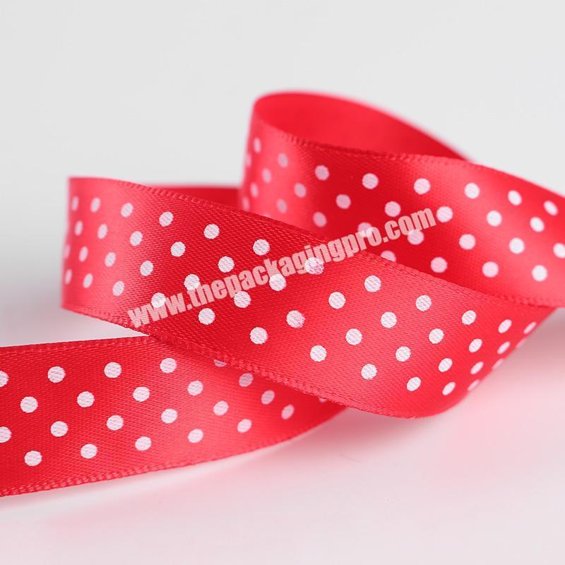 2.5cm Red satin ribbon Custom Logo