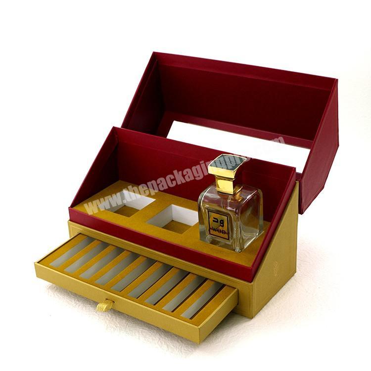 3 in 1 large perfume box set packing gift box for perfume cartoon box custom