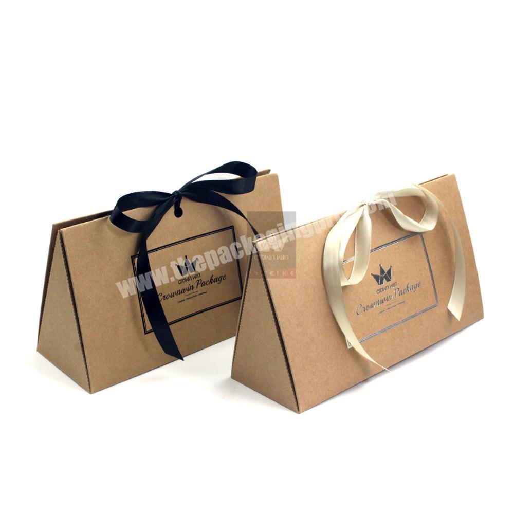 300gsm Customized Gift Kraft Paper Printed Paper Packaging Box Packaging with Ribbon