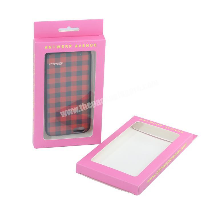 350g box packaging mobile phone case packing custom paper pink cardboard gift box