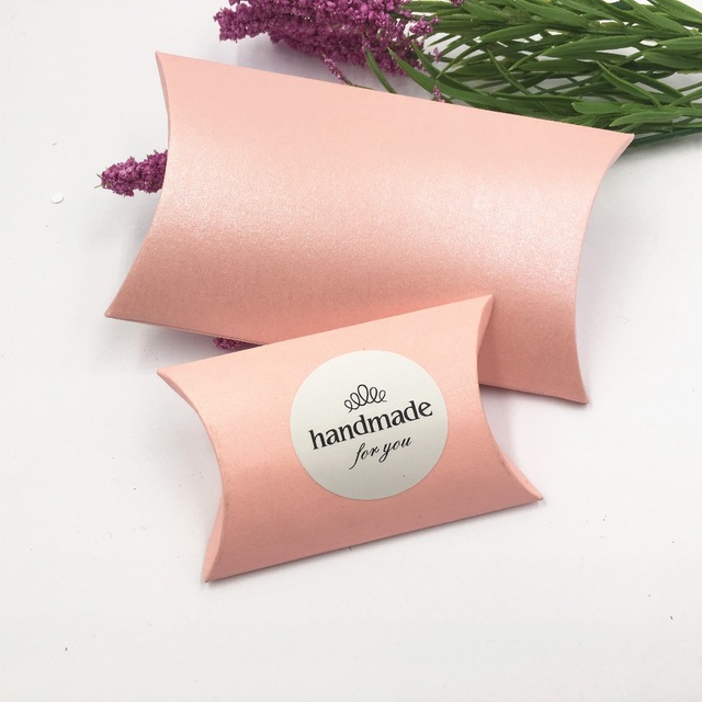 50pcs/lot New Large boutique candy gift packaging pillow box ,pink wedding favor candy box paper