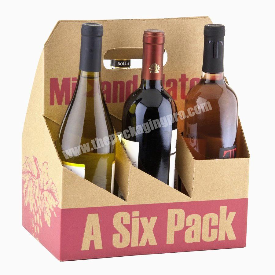 6 Pack Cardboard Wine Bottle Carrier