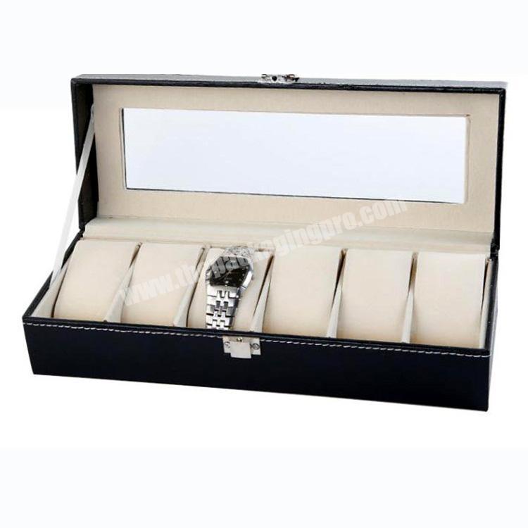 6 Slots Wooden Watch Display Box With Lock Free Shipping.