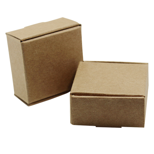 600Pcs/Lot 4*4*2cm Kraft Paper Box Gift Packaging Packing Box For Jewelry Wedding Event Favor Candy Chocolate Handmade Soap