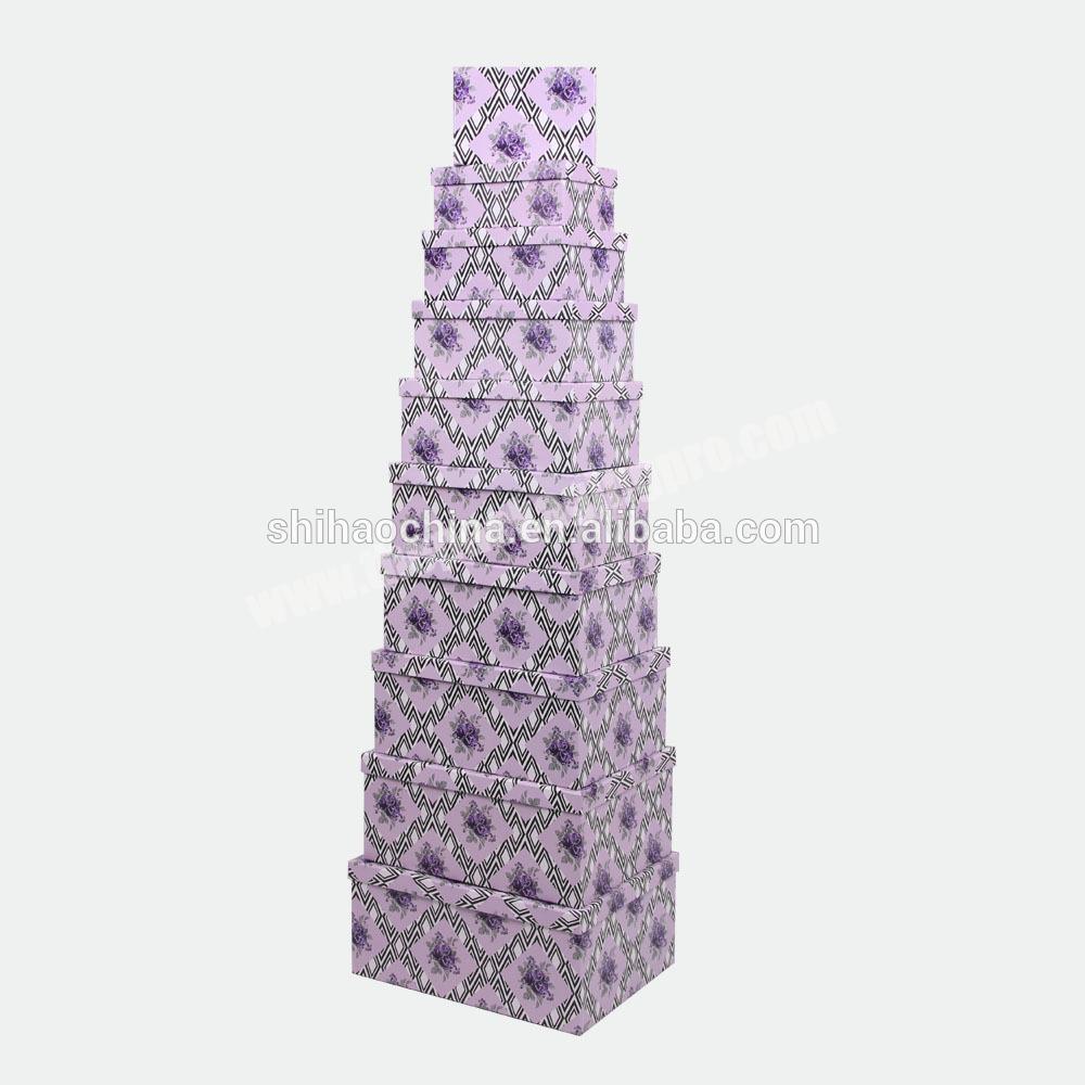 605# shihao high quality elegant handmade paper gift box recyclable rectangle hardboard paper gift box packing box