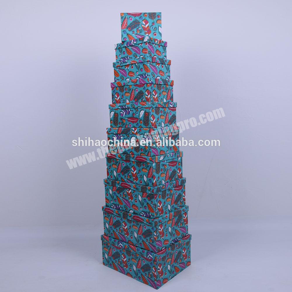 605# shihao Luxury premium high quality coated paper custom printed factory cheap eco cardboard boxes for gift packaging
