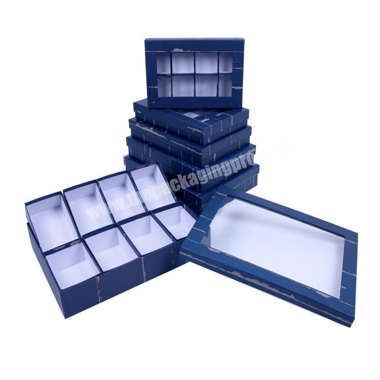 610#shihao separated paper gift box with transparent window lid