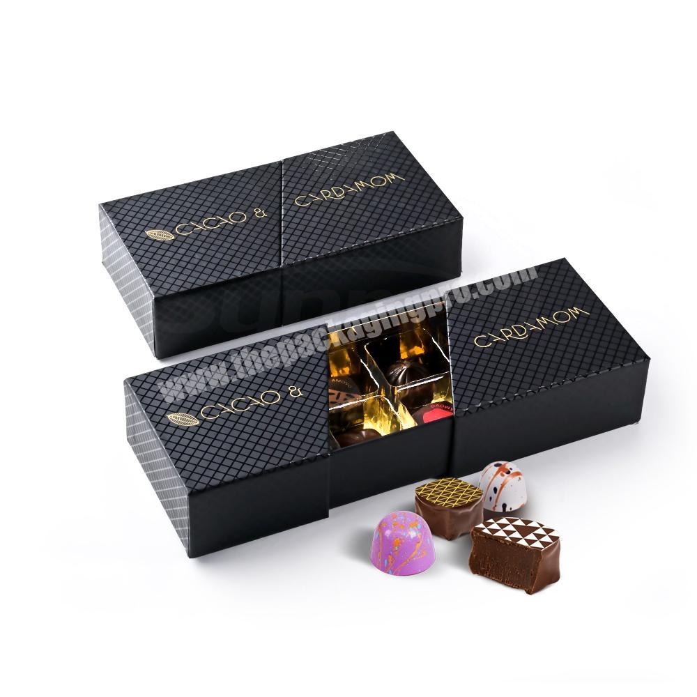 8 cavity empty luxury custom paper chocolate gift box packaging with logo