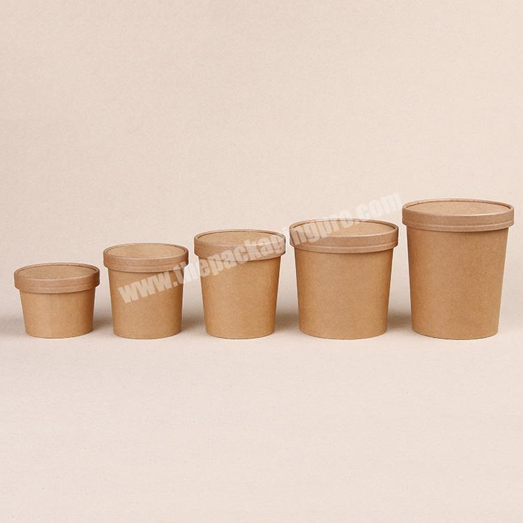 80z 120z 160z 260z disposable paper soup bowls container takeaway pack with plastic lid