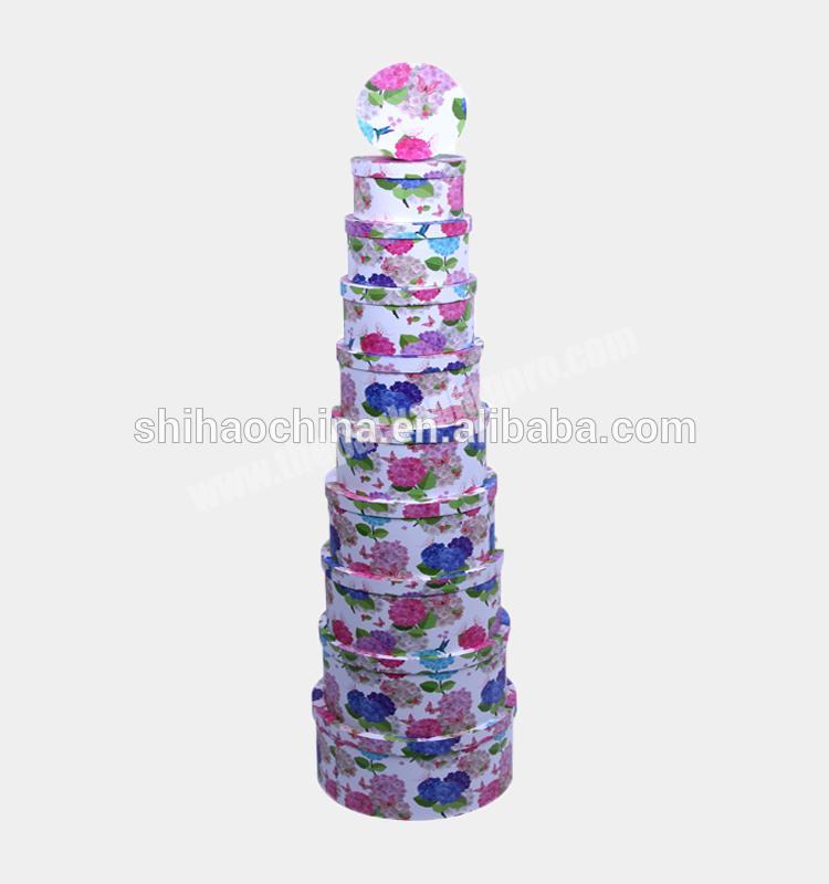 813#Shihao good designed colourful round gift wrapping box