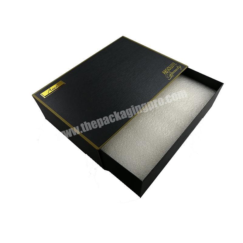 9x9 Custom Black Boxes With Gold Logo For Colorful Apparel Gift Box Cardboard Boxes For Packing Clothing Drawer Sliding Shoe Box