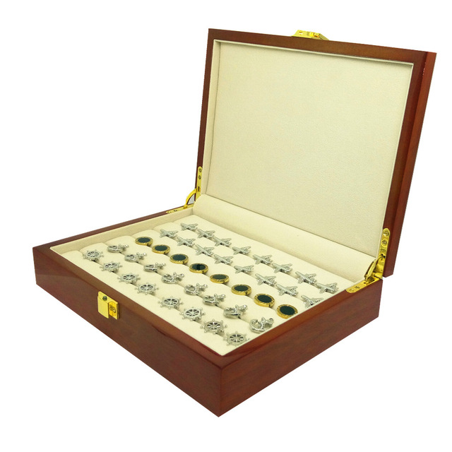 Cufflinks Gift Box 20pairs High quality wooden box Capacity Cufflinks box High Quality Painted Wooden Box Authentic 240*180*55mm
