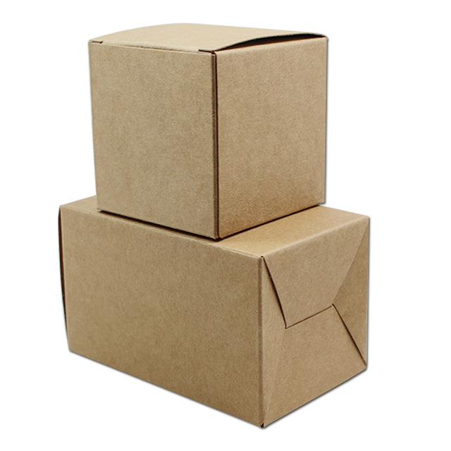 DHL 8*8*8cm High Quality Brown Kraft Snack Cake Folding Paper Pack Box Party Gift Cookies Bakery Food Storage Packaging Boxes