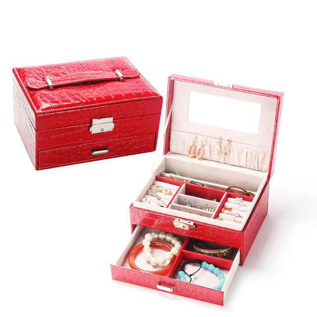 Guanya Wholesale Korean leather jewelry box storage box candy-colored multifunction jewelry box jewel case for gift