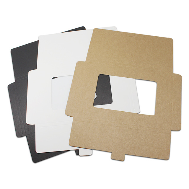 Kraft Paper Open Window Postcard Boxes Photo Picture Pack Box 